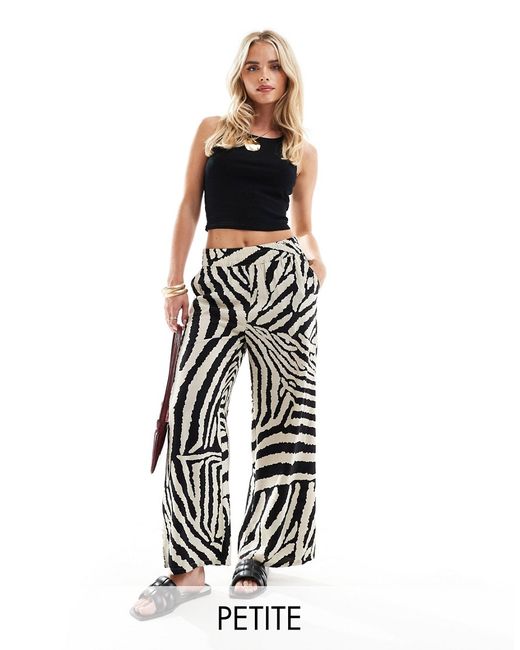 JDY Petite wide leg pants zebra print-