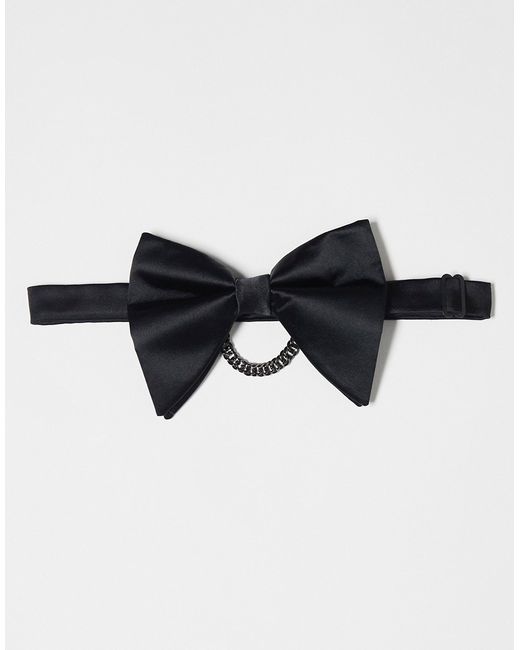 Asos Design satin bow tie with chain