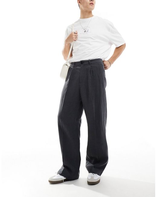 Weekday relaxed fit tailored pants washed