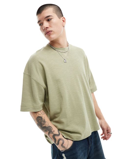 Asos Design oversized t-shirt with crew neck khaki-