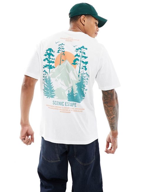 Jack & Jones oversized scenic back print T-shirt