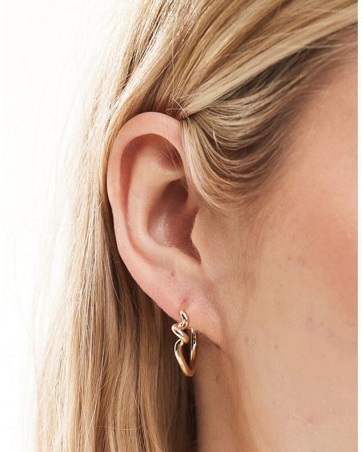 Asos Design hoop earrings with abstract wiggle design tone