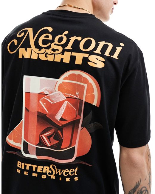 Only & Sons oversized t-shirt with negroni back print