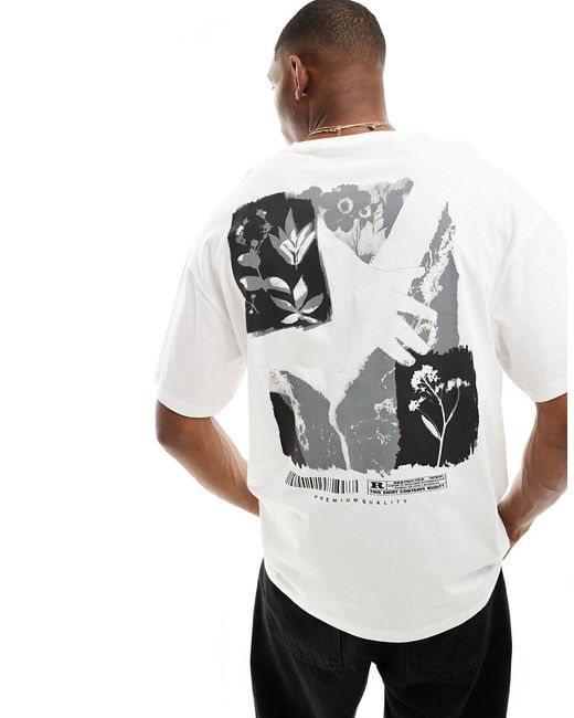 Jack & Jones oversized T-shirt with mono flower back print