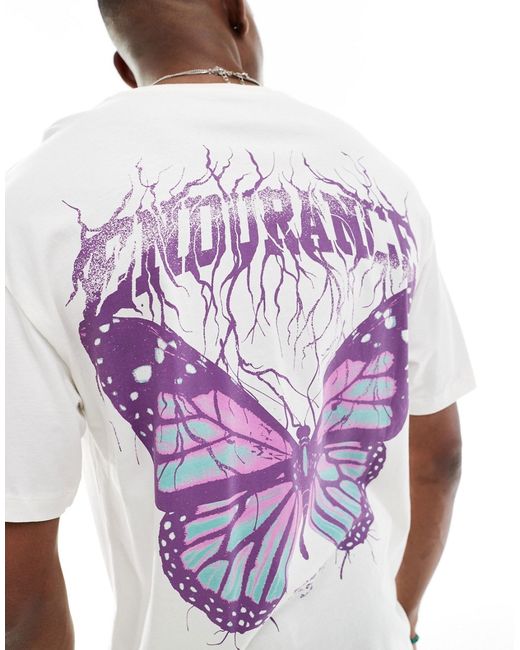Jack & Jones oversized T-shirt with butterfly backprint