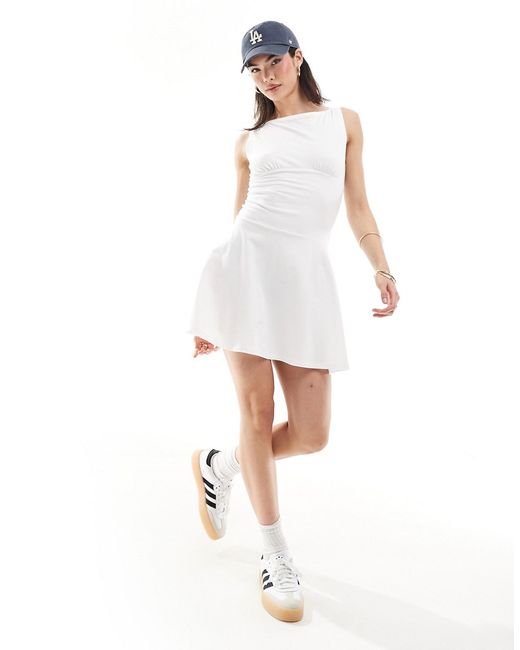 Asos Design tennis dress with dropped hem ivory-