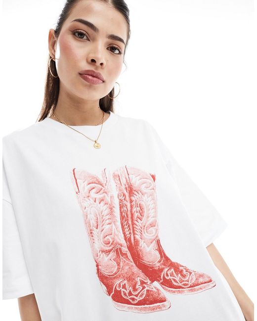 Asos Design oversized T-shirt with cowboy graphic