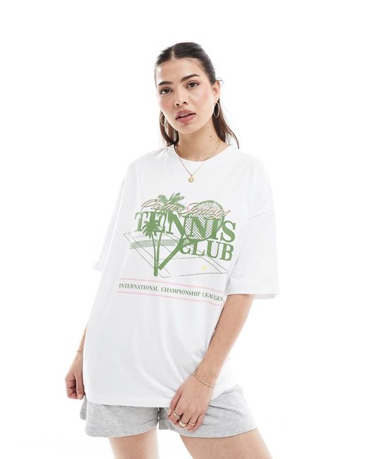 Asos Design oversized t-shirt with tennis graphic