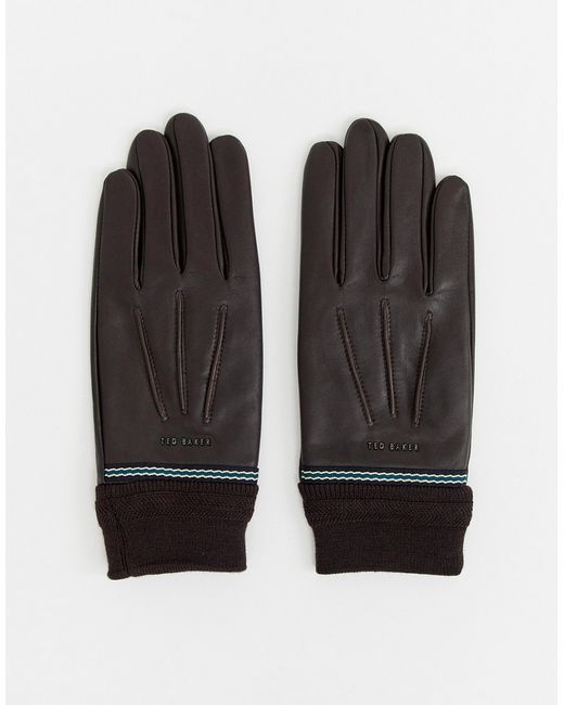 Ted Baker gloves in leather ribbed cuff