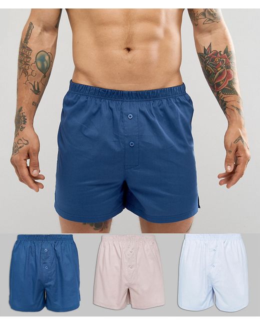 Asos Jersey Boxers In Scandi Colors 3 Pack