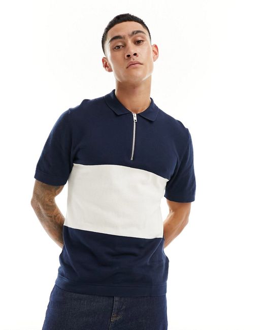Jack & Jones knitted polo with zip