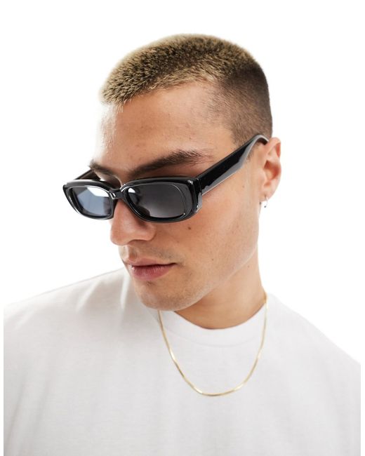Asos Design slim rectangle sunglasses