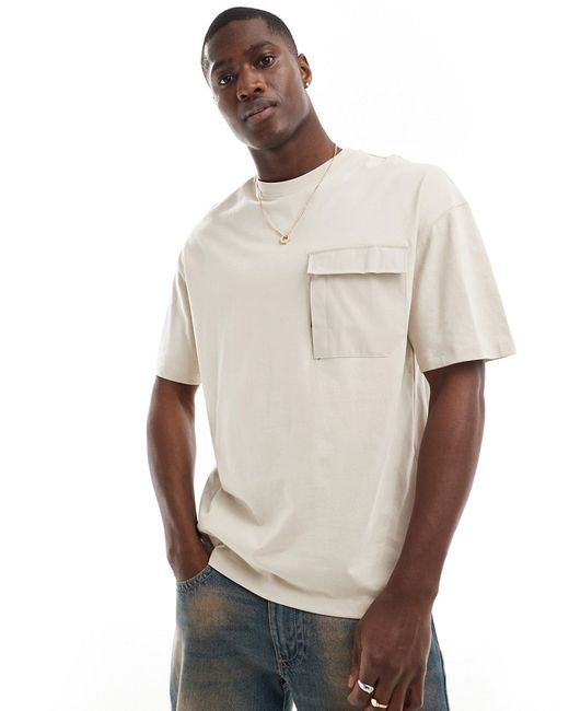Jack & Jones oversized nylon pocket t-shirt