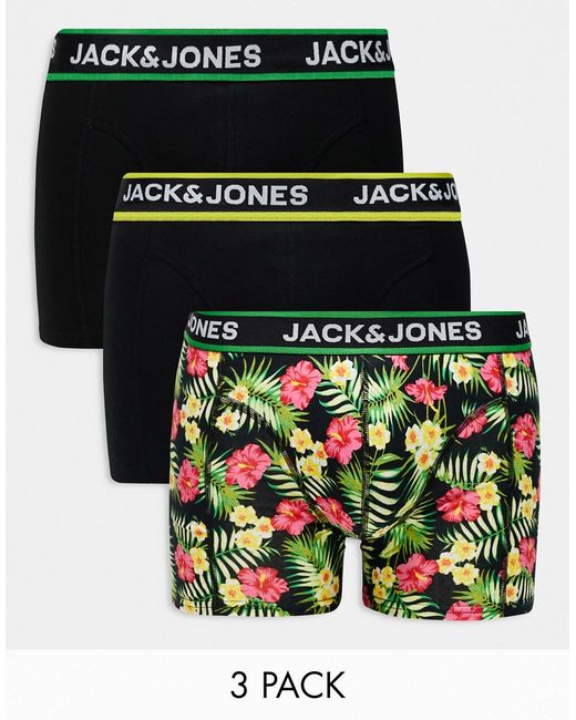 Jack & Jones 3 pack trunks with floral print