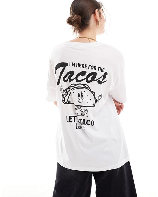 Noisy May oversized t-shirt with taco print