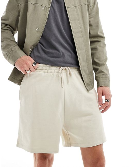 Asos Design oversized shorts stone-