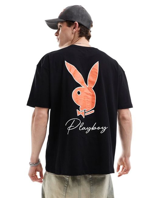 Mennace x Playboy T-shirt with chest and back logo print