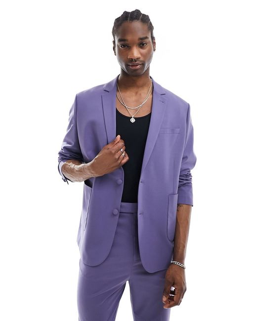 Asos Design oversized suit jacket purple-