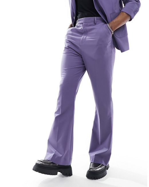 Asos Design flare suit pants purple-