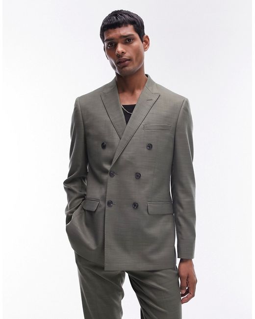 Topman skinny suit jacket khaki-
