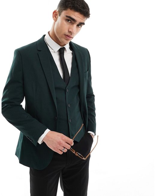 Asos Design Skinny Suit Jacket Forest