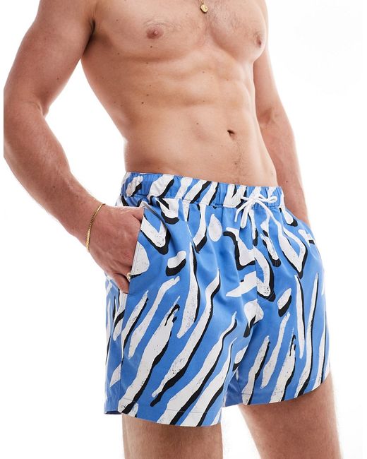 Asos Design swim shorts short length animal print-
