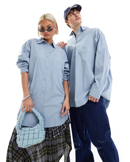Collusion oversized shirt blue-