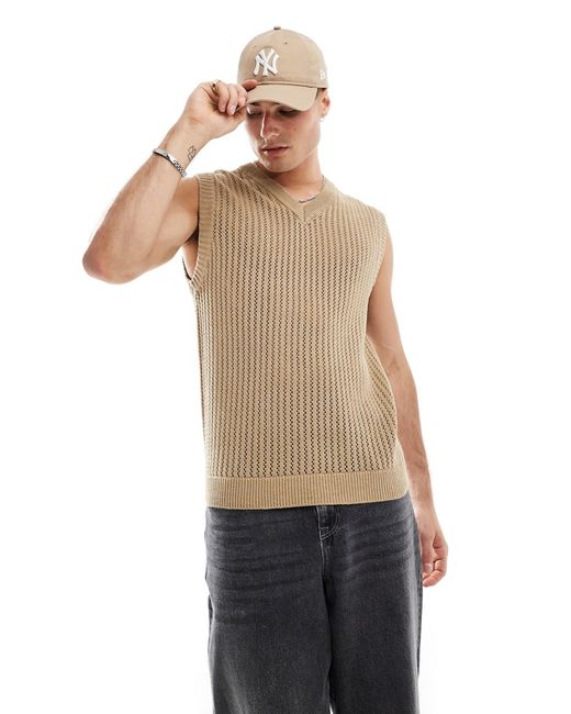 Only & Sons v neck open knit vest