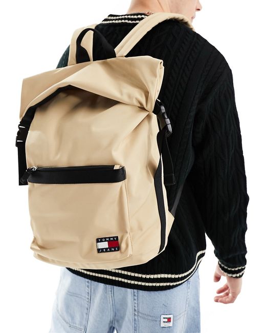 Tommy Jeans daily roll top backpack sand-