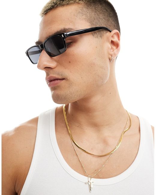 Asos Design rectangle sunglasses with pipettes