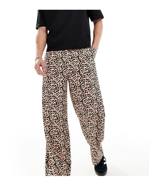 Reclaimed Vintage wide leg pants leopard print-