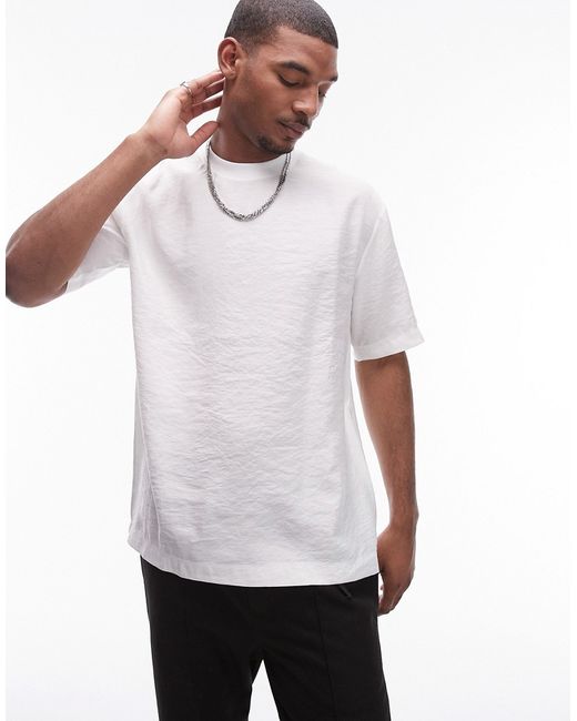Topman woven oversized fit t-shirt with mid sleeve