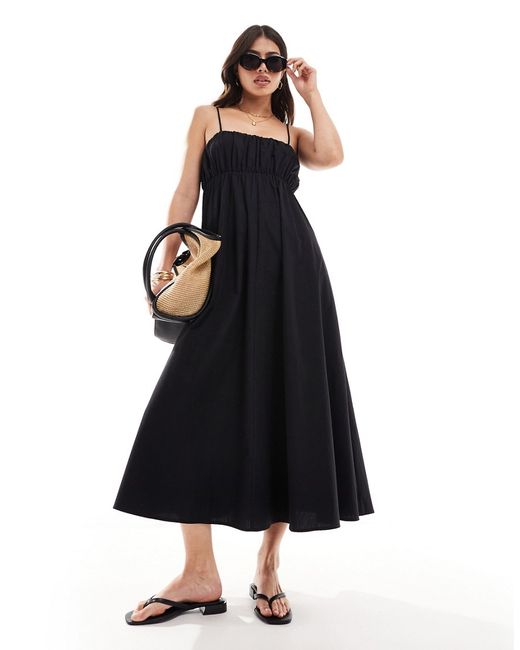 Asos Design ruched bust maxi sundress with adjustable straps
