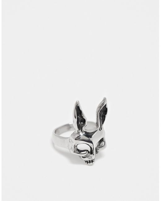 Asos Design waterproof ring with rabbit design tone