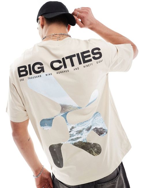 Bershka cities back printed t-shirt