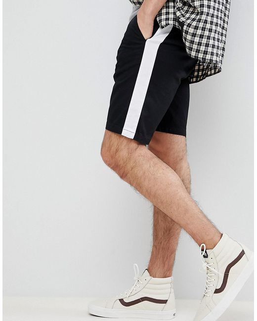 Asos Design Slim Shorts With White Side Stripe