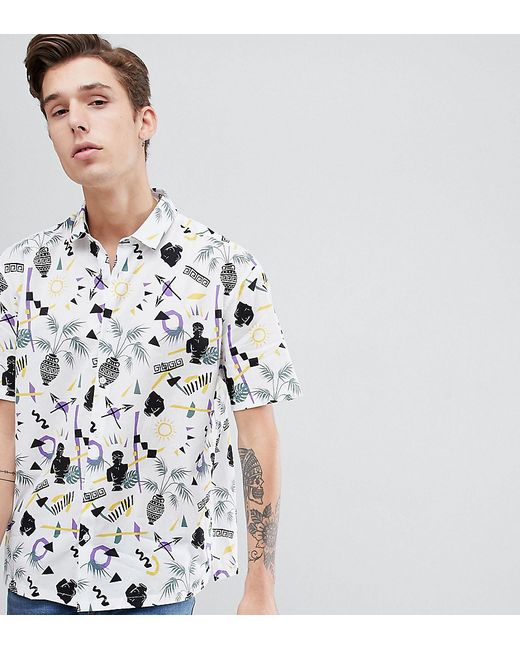 Asos Design Tall relaxed vintage style print shirt