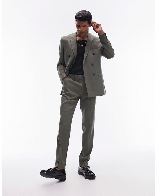 Topman straight suit pants khaki-