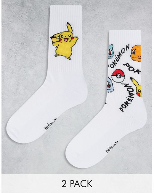 Asos Design 2 pack pokemon design socks-