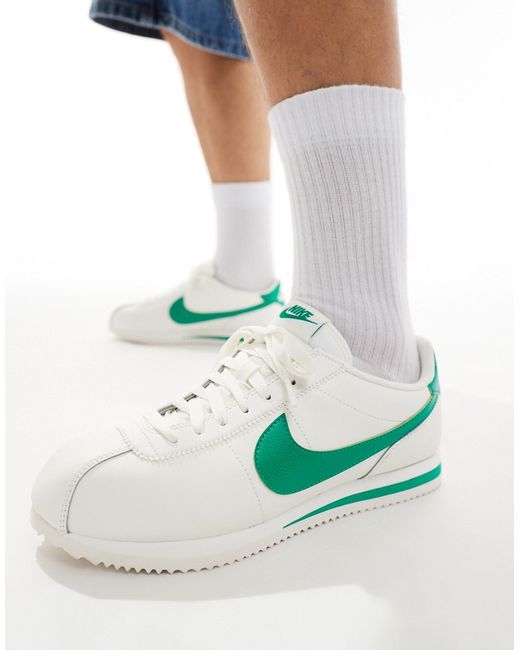 Nike Cortez leather sneakers and green