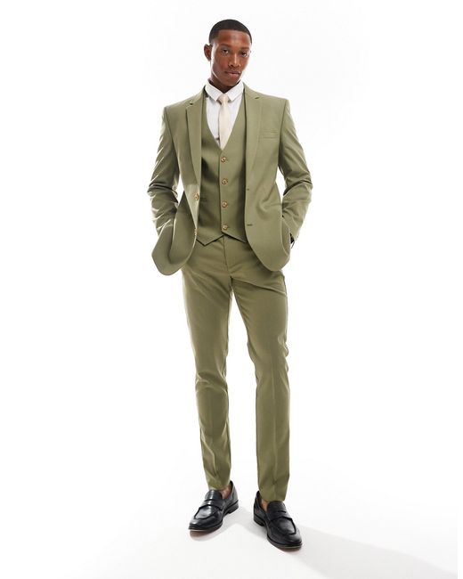 Asos Design skinny suit pants sage-