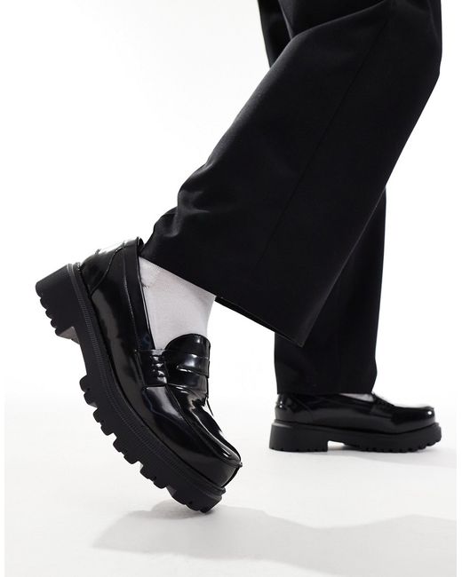 London Rebel X wide fit cleated sole chunky penny loafers