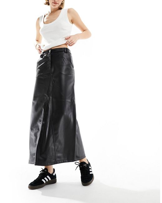 River Island faux leather midaxi skirt