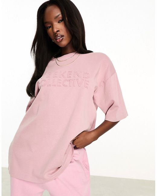 ASOS Weekend Collective oversized t-shirt with logo washed