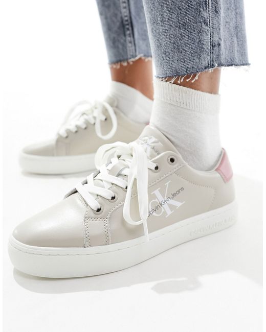 Calvin Klein Jeans classic cupsole lace up sneakers multi-
