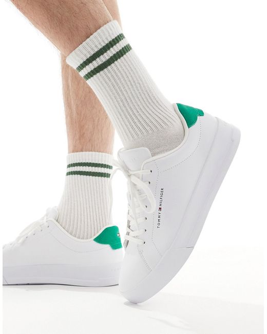 Tommy Hilfiger leather court sneakers and green