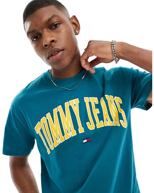 Tommy Jeans regular pop varsity t-shirt teal-