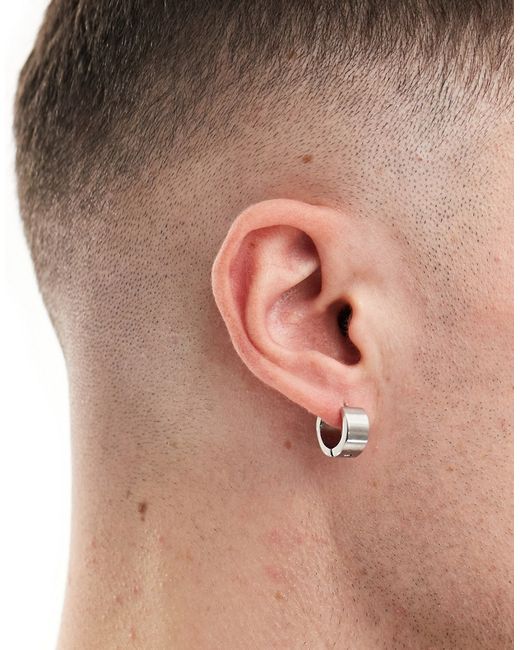 Asos Design waterproof stainless chunky hoop earrings with texture tone