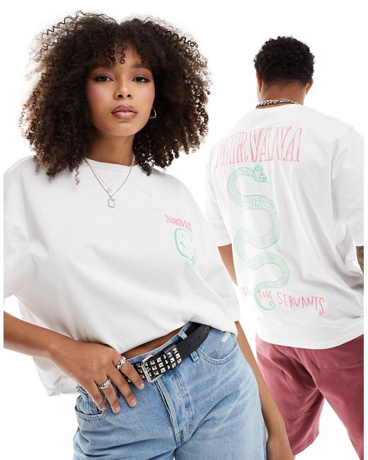 Asos Design oversized license band t-shirt with Nirvana graphic prints
