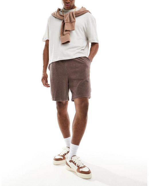 Asos Design oversized ribbed velour shorts